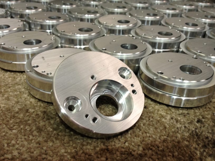 Batch run of machined aluminium flanges