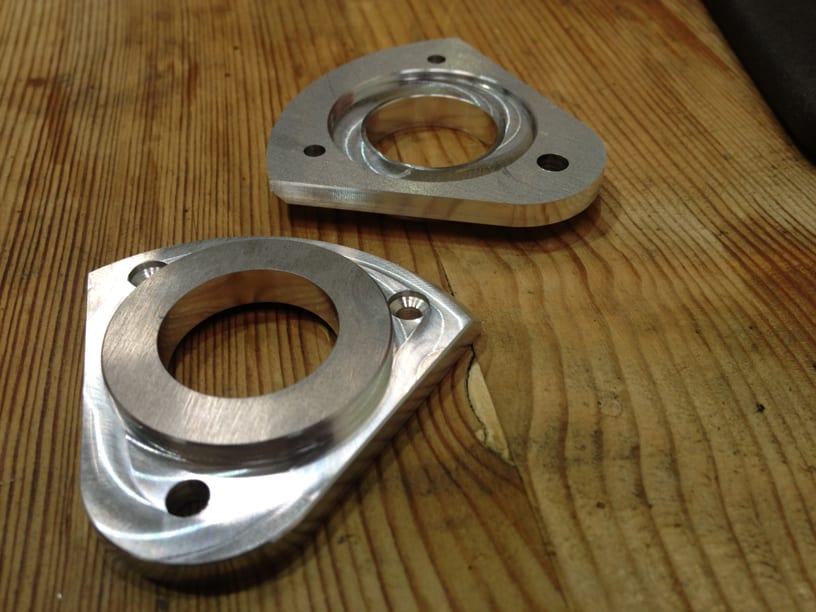 Machined aluminium mounting flanges