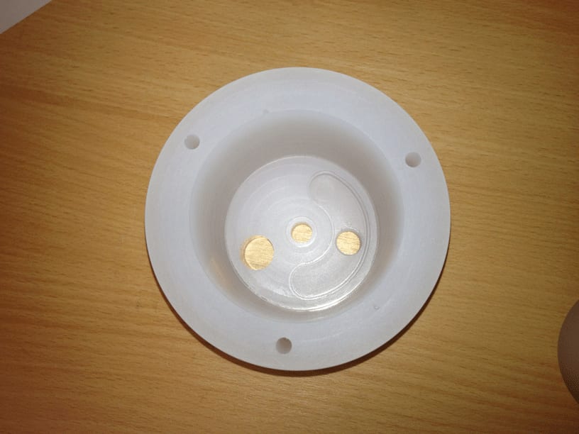 Machined components in the workshop